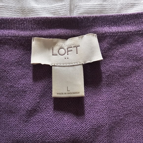 LOFT Elegant Purple Long Sleeve Top - Picture 3 of 4